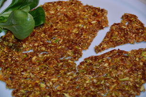 Crepe de calabacín cortada