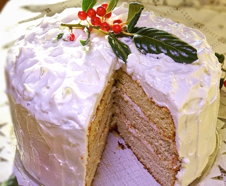 Pastel nevado de navidad